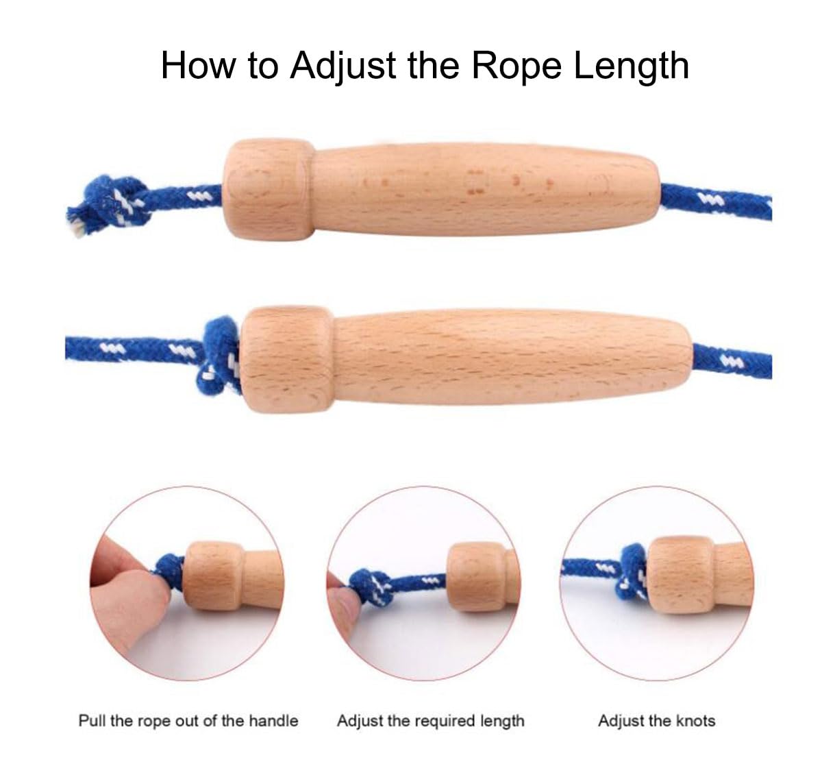 LETUSPORT 8.8 Feet Jump Rope for Women Men Kids Wooden Handle Jumping Ropes