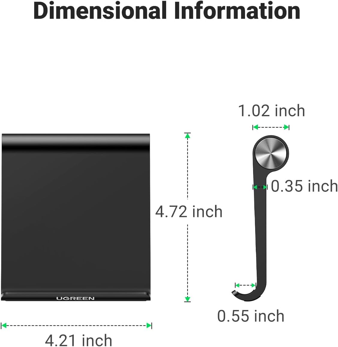 UGREEN 11 9.7 10.5 5 4 3 2 17 16 15 14 13 12 Tablet Stand Holder Adjustable Portable Desktop Dock Office Compatible