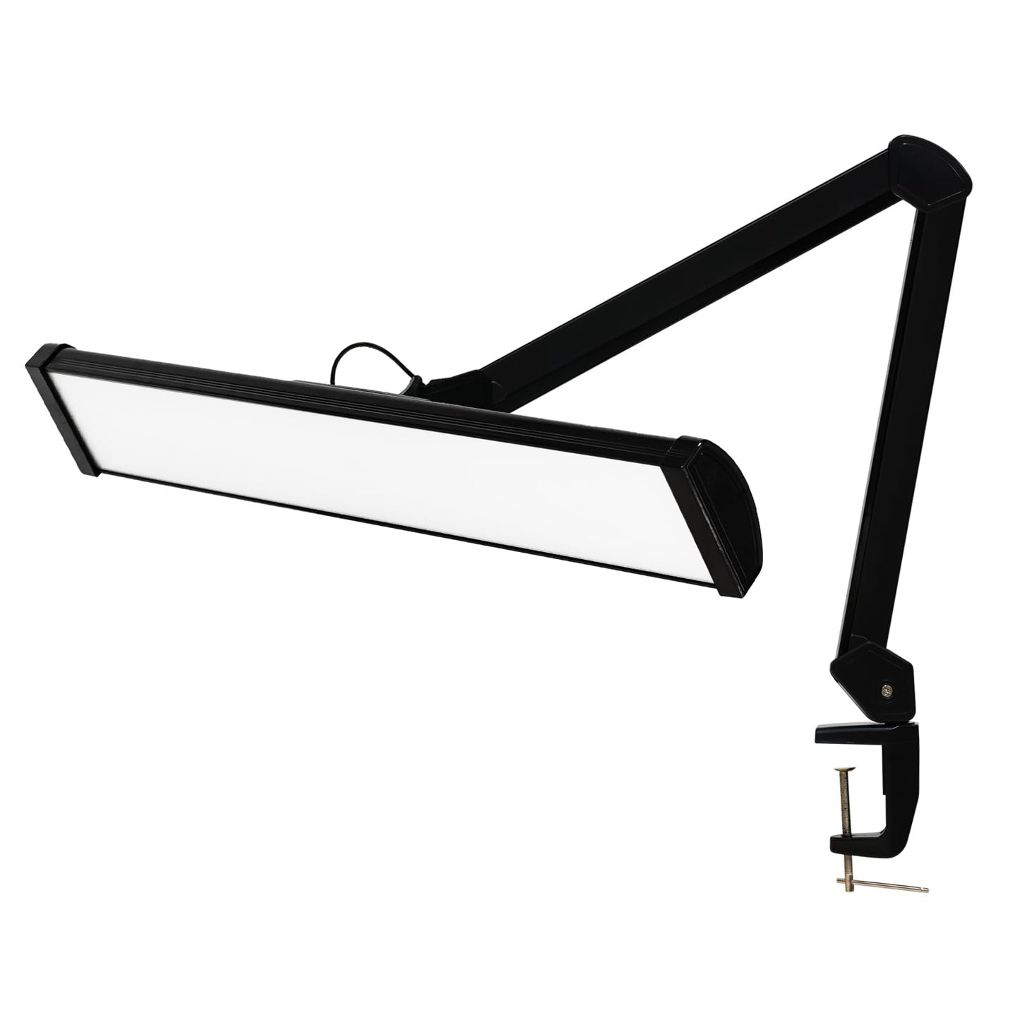 Bemelux LED Architect Desk Lamp, 2300 Lumens, Dimmable, Metal Swing Arm, 5 Color Temperatures, 30W, Ideal for Task Work, Drafting, Reading, Clamp-on Office Table Lamp with 360 Bright LEDs (Black, CCT)