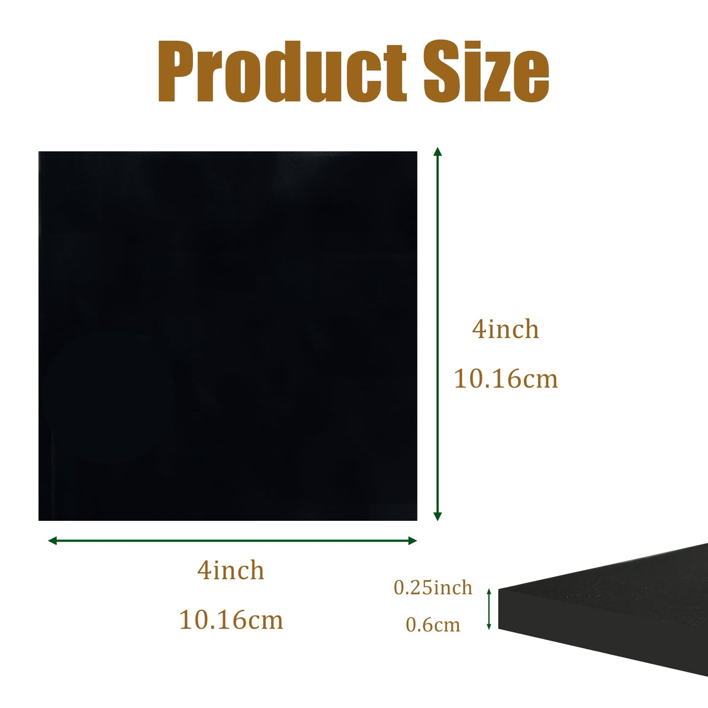4 Pieces Neoprene Rubber Pads with Adhesive Backing 1/4 in Thick x 4 in x 4 in, Anti Vibration Pads, Rubber Block for Anti-Slip, Shock Absorption, Protection