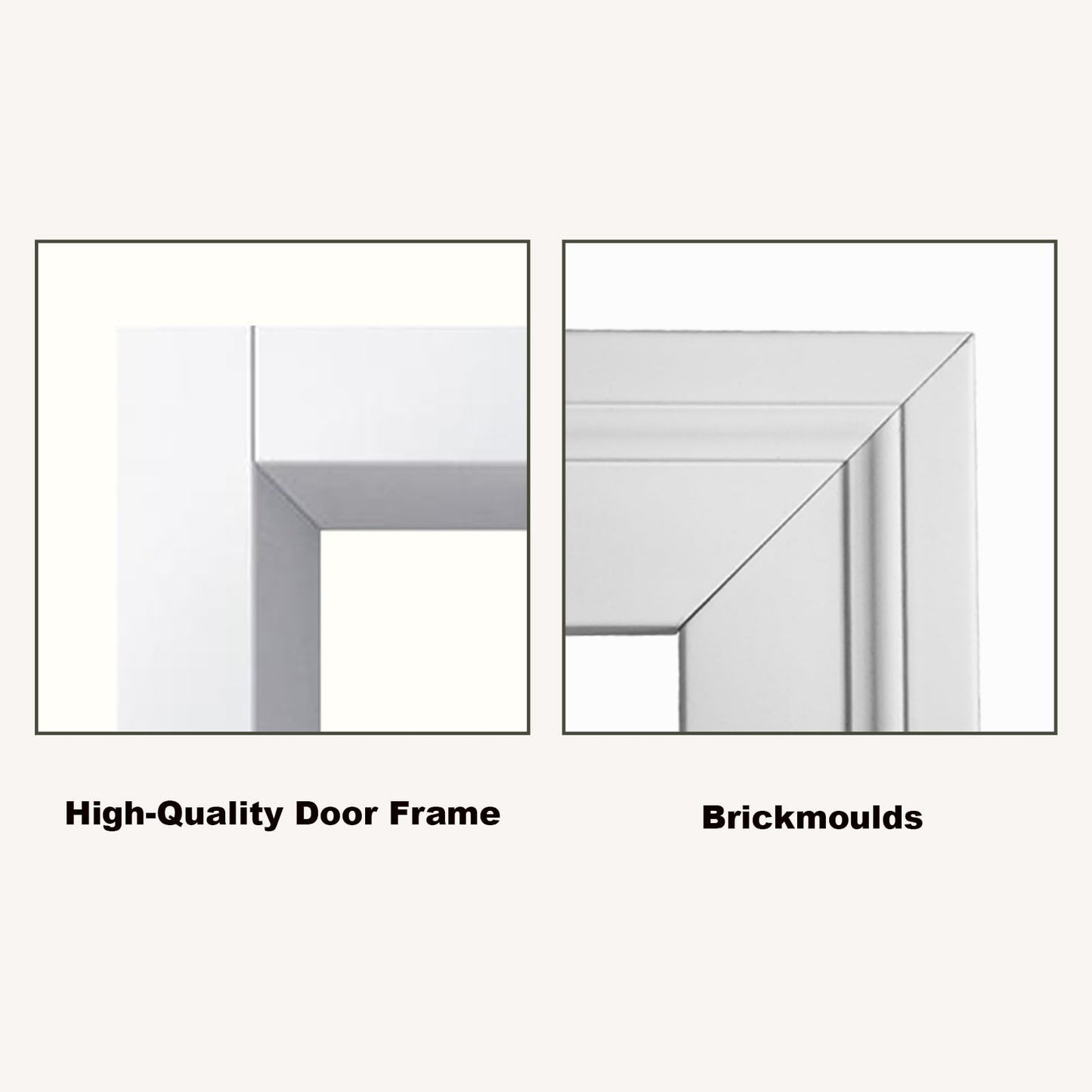 36"x80" Front Entry Door, Black Woodgrain Finish, 4-9/16" Jamb, Fiberglass Front Door with Classic 6-Lite Clear Glass, Right-Hand Inswing