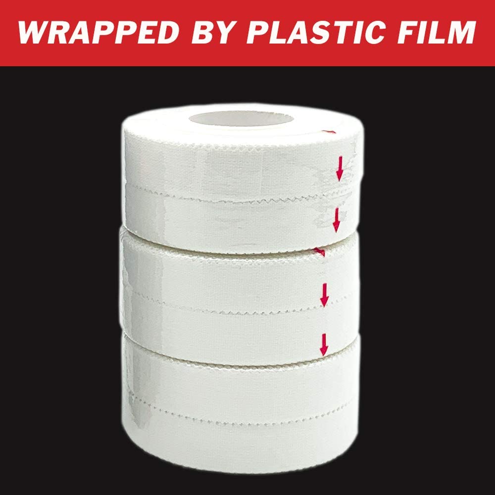 White Athletic Tape (6 Pack 0.5" 30ft) - Finger Tape - Medical Tape - Foot Tape - No Sticky Residue & Easy to Tear - for Rock Climbing, Jiu-Jitsu, Grappling, Martial Arts, Hockey Stick, Lifters