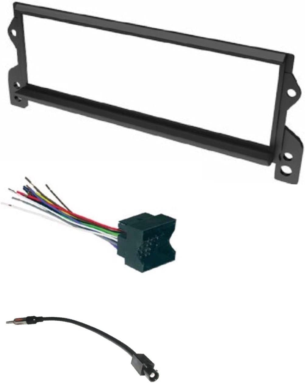 ASC Audio ASC Car Stereo Install Dash Kit, Wire Harness, and Antenna Adapter for Installing a Single Din Radio