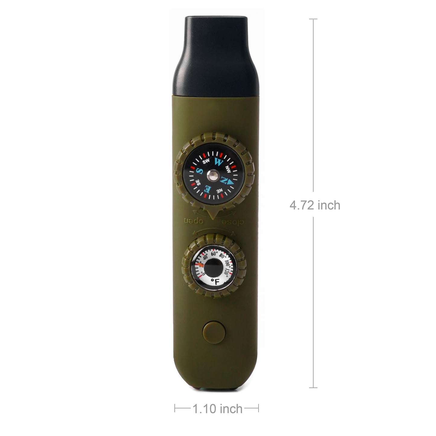 Viriber Emergency Survival Safety Whistle，Whistle for Kids with Lanyard,Compass,Thermometer,Ideal for Kayaking, Boating, Hiking, Camping, Climbing(Green)