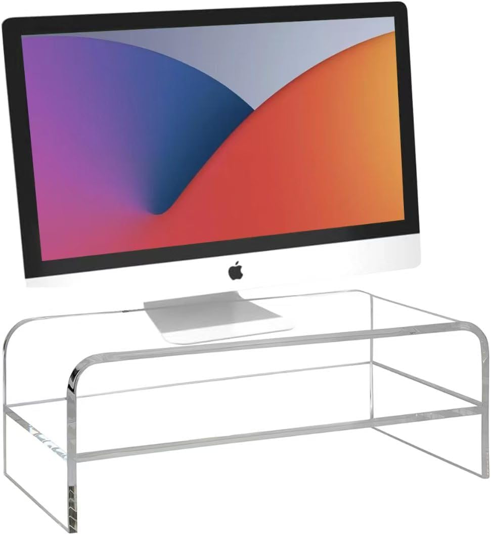 Generic 2 Riser16 inch Acrylic Monitor Stand, Tier Computer Monitor Stand Acrylic Computer Monitor Stand Riser