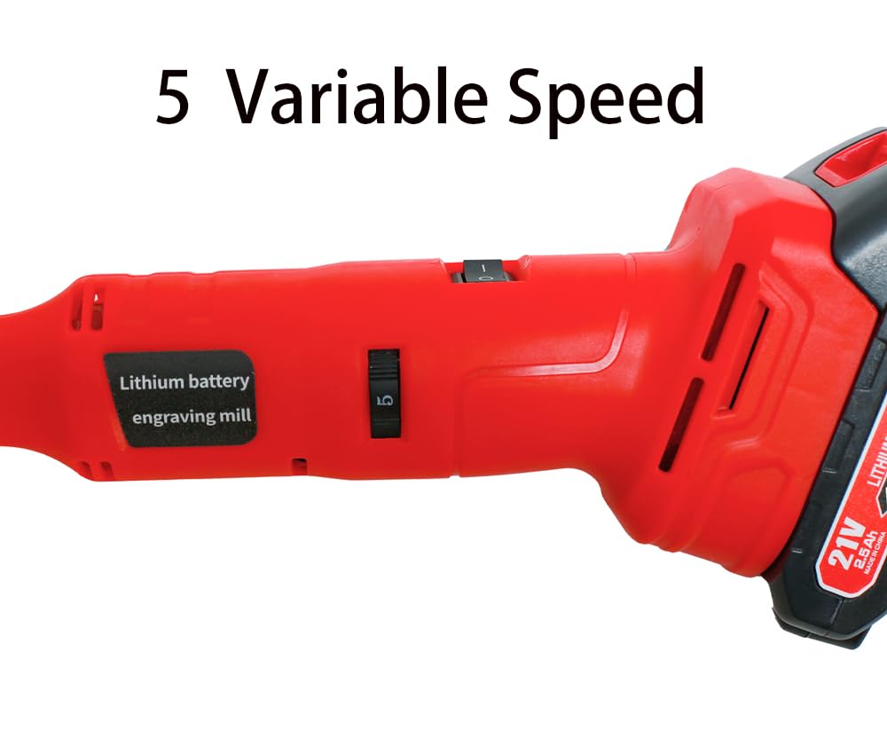 VOTOER 600W Cordless Die Grinder Sander Polisher Grinding Tool for Contour Grinding, Cutting, Engraving, Polishing, Milling, 5 Variable Speeds, 15000 RPM, with Lithium Ion Batteries and Charger