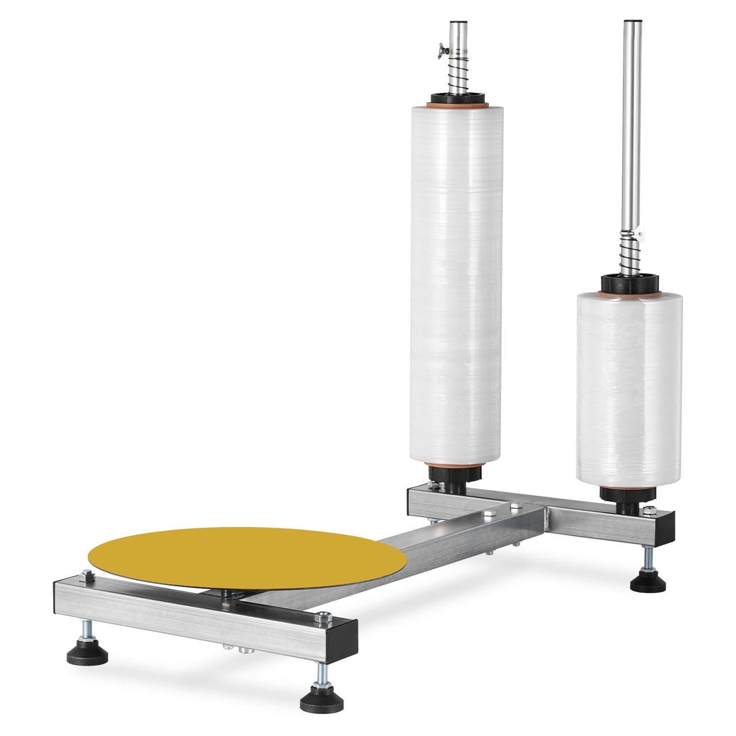 Dull Roll Manual Stretch Film Wrapping Machine with 15-inch Turntable for 12-20" Stretch Wrap Rolls, Manual Pallet Wrapper Bench for Small Business Packaging, Shipping & Warehousing
