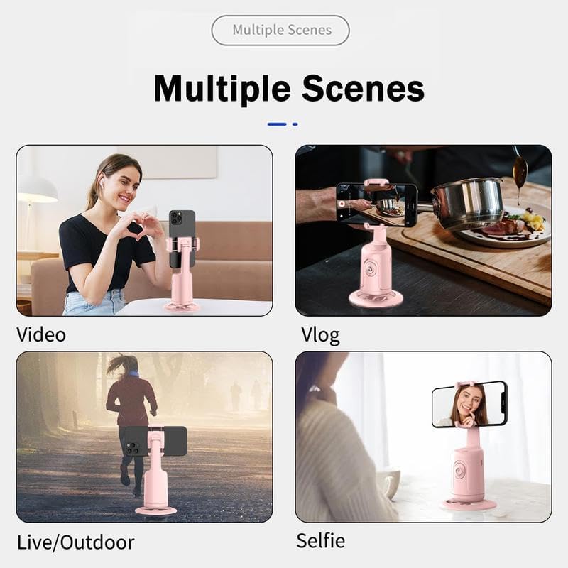 BlissVeritura 360 Auto Face Tracking Phone Holder, Auto Tracking Tripod Rotating Cell Phone Mount, Face and Body