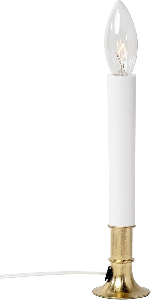 Creative Hobbies® Electric Window Candle Set - Pack of 6 with On/Off Switch & Brass Plated Base