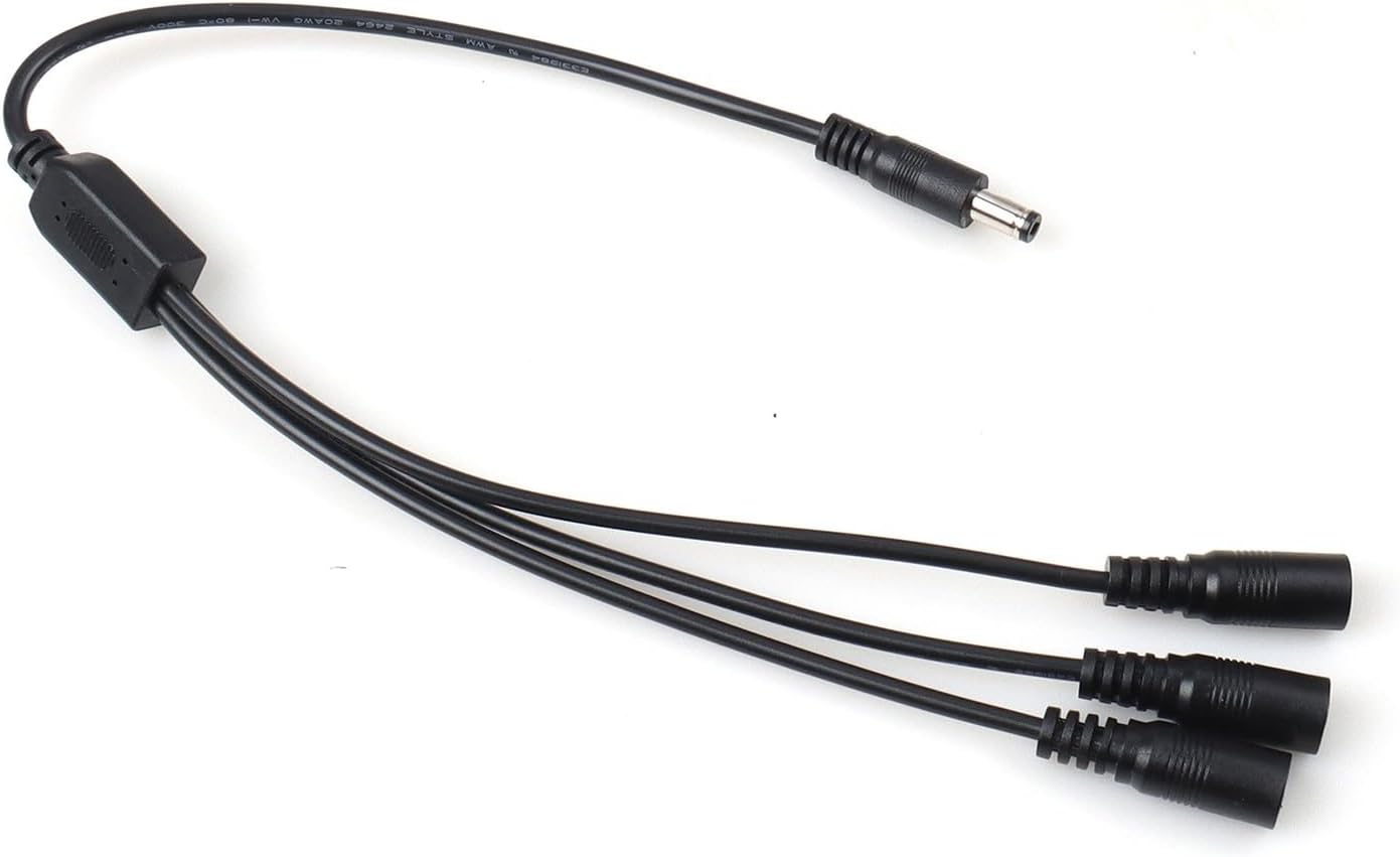 Kangnice 5.5x2.1mm 1 2 3 4 40cm Power Splitter Cable to Way Adapter for CCTV Router LED Light Length
