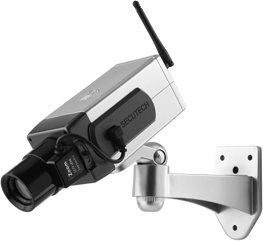 Serounder Dummy Dummy Security Camera, Fake Security Camera with Motion Sensor Light Fake Surveillance Security Camera