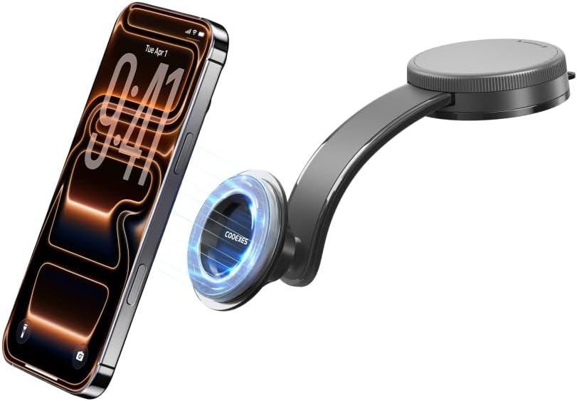 COOEXES -108LBS, 17 Max/16/15/14/13/12 Magnetic Phone Holder for Car, for Magsafe Car Mount with Flexible Grip Bendable