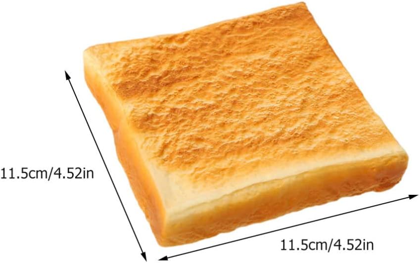 2 4.52X4.52X0.78 Inch Kisangel Simulated Bread Adornments Pcs Realistic Toast Model Ornaments for Photography Props