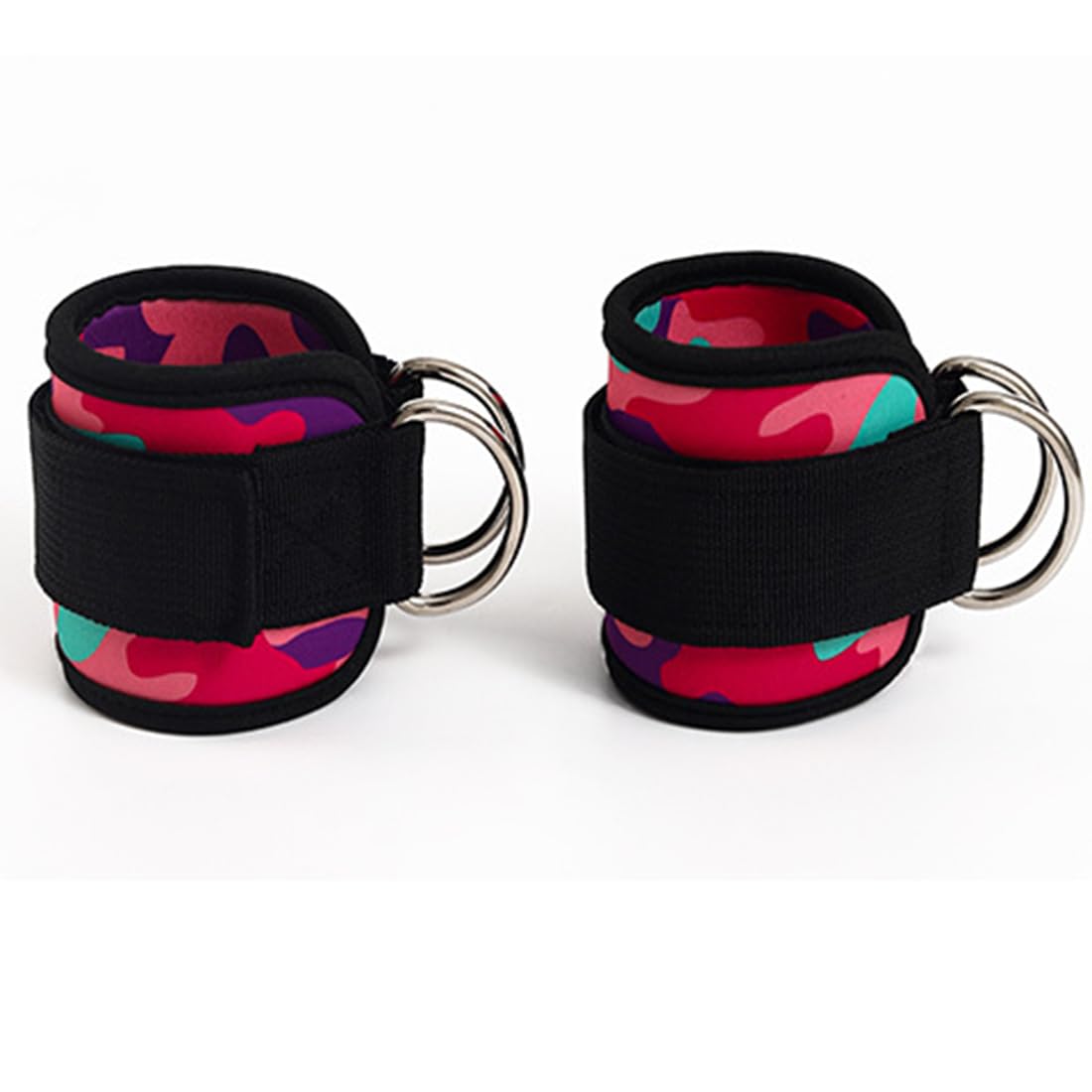 Ankle Straps Ankle Resistance Bands Wrist Cuffs Padded Straps Adjustable Fitness Glute Kickback D-Ring for Cable Machine Gym Foot Leg Training Brace Support 1 Pair
