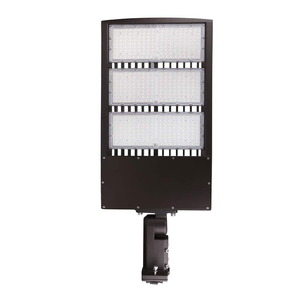 Ledmyplace LED Parking lot Light, 450W Shoebox Light with Dusk to Dawn Photocell, 60750LM, 5700K Daylight, 120-277V, IP65 Waterproof, Commercial Street & Area Lighting for Sports, Stadium,