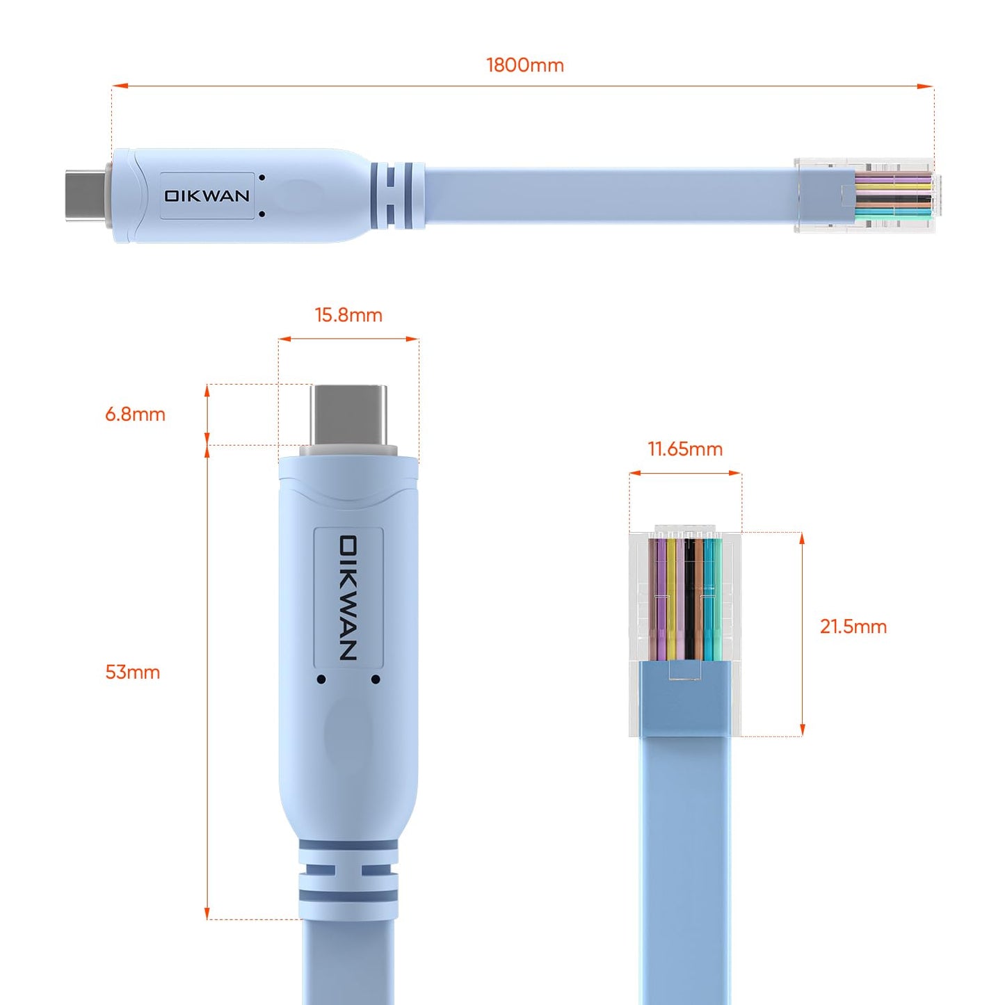 2pack, RJ45 USB-C Console Cable USB C to Console Cable for Cisco Routers/AP Router/Switch/Windows Linux Mac OS