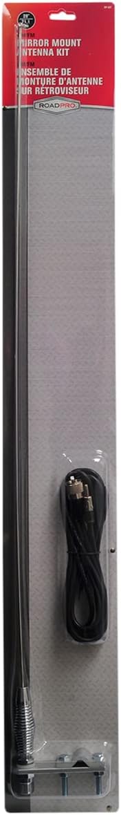 RoadPro (RP-557) 28" 2" AM/FM Mirror Mount Stainless Steel Antenna Kit with Shock Spring