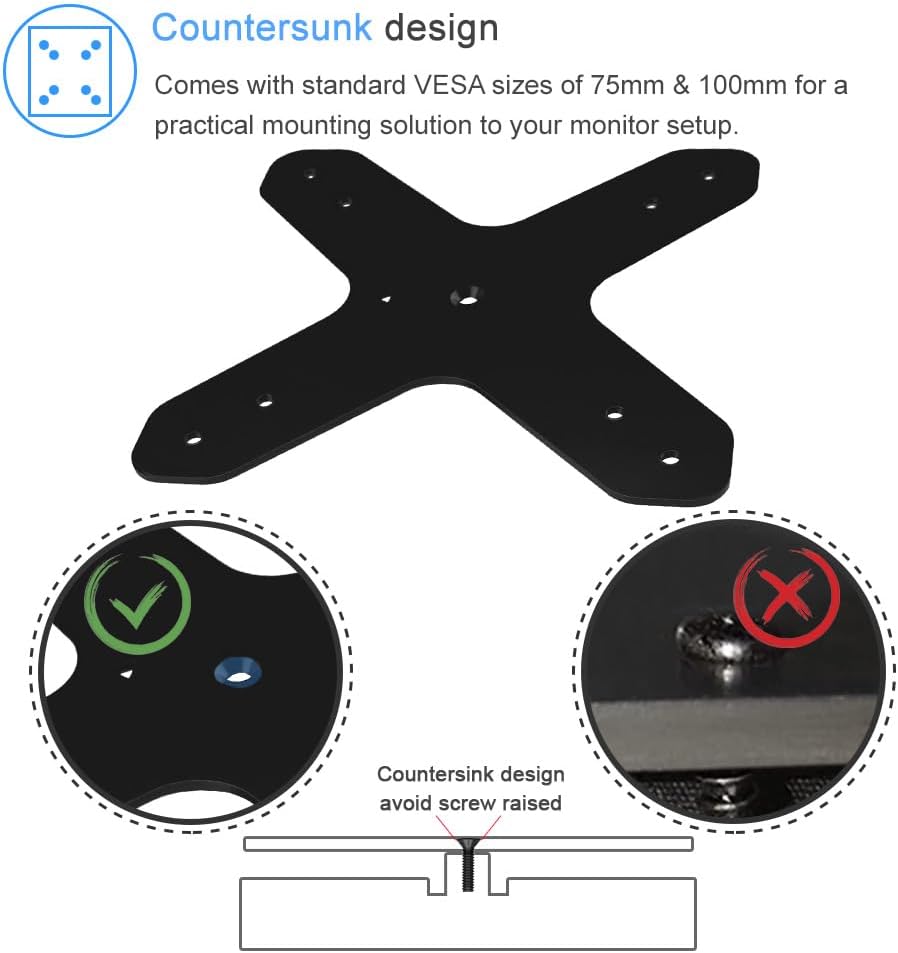 C25 C30 C34 C345B C305W C305B C255B IFCASE Quick Attach VESA Adapter Plate Bracket for Sceptre - Series Monitors