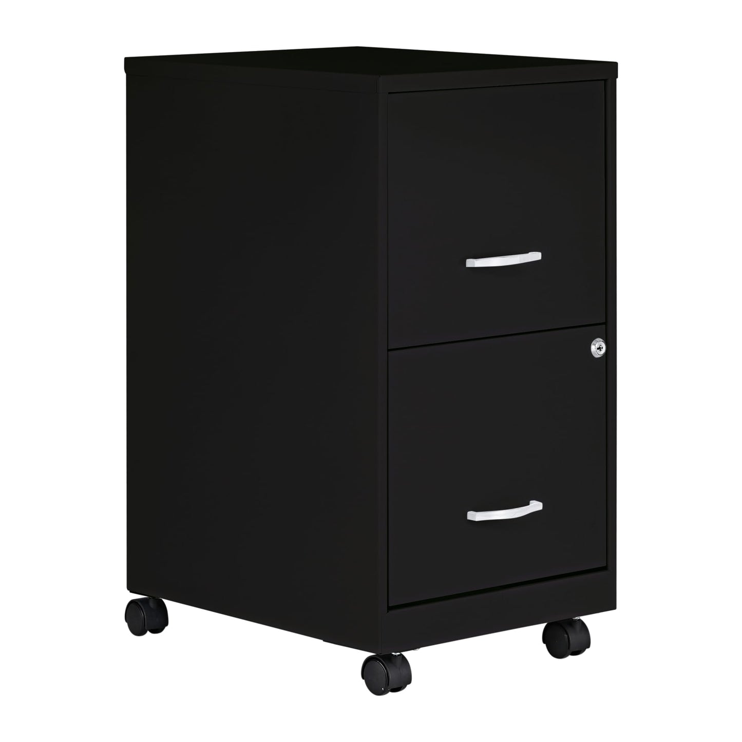 Lorell 2-Drawer Mobile File Cabinet, 14.2" x 18" x 26.5", Black