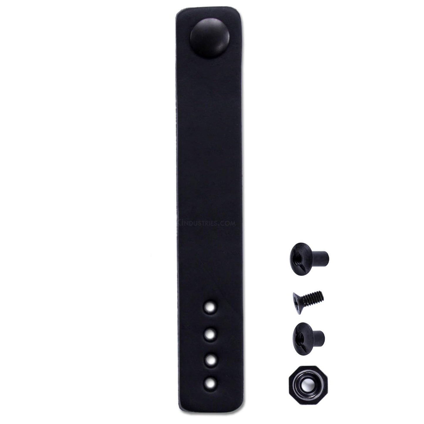 [2 Pack] IWB Belt Loop - (8-9oz Leather) - Black w/Black Pull-The-Dot Snap & Mounting Hardware - 6.0 x 0.875 Inches - for IWB Holster Carry - (Fit 1.25-2.00 Inch Belts (Adjustable)