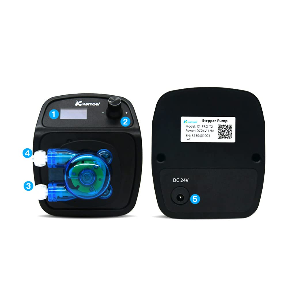Kamoer X1 PRO-T2 small programmable auto aquarium dosing pump 24V 110 ml/min calcium pump wifi control low flow stepper motor adjustable peristaltic pump