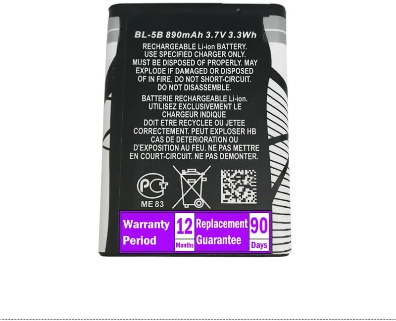 Lumaoer 3.7V 890mAh BL-5B Rechargeable Battery Suitable for Household Radio with Current Protection,Cost-Effective