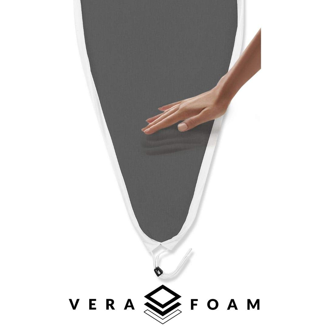 Reliable 120IB Home Ironing Board 19” X 47.5” Made in Italy Portable Ironing Board with Vera Foam Memory Foam Cover, 7 Step Height Adjustable, Heavy-Duty Tube Frame Construction, Strong Iron Rest