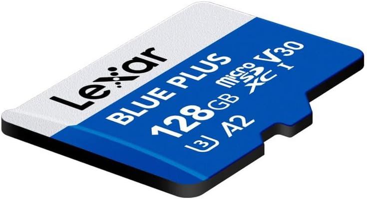 Lexar 128GB 170MB/s C10 A2 U3 V30 Blue Plus MicroSD Memory Card UHS-I with SD adapter, up to read / / / microSDXC