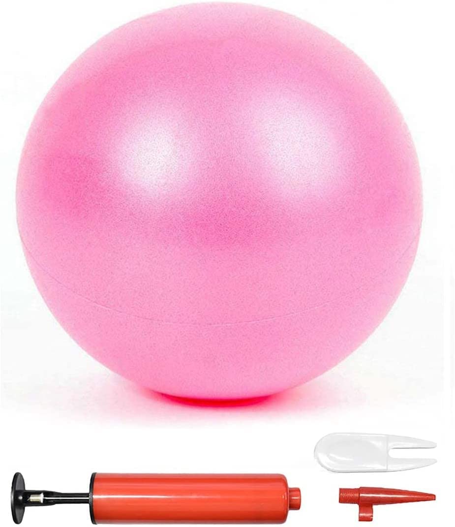 sailupxinyuan Mini Pilates 6 inch Exercise Ball for Yoga,Small Pilates Core Training and Physical Therapy, Improves Balance Home & Gym & Office with Pump(Pink)