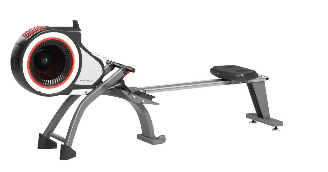 Marcy Foldable Turbine Rowing Machine Rower with 8 Resistance Setting and Transport Wheels NS-6050RE, Gray