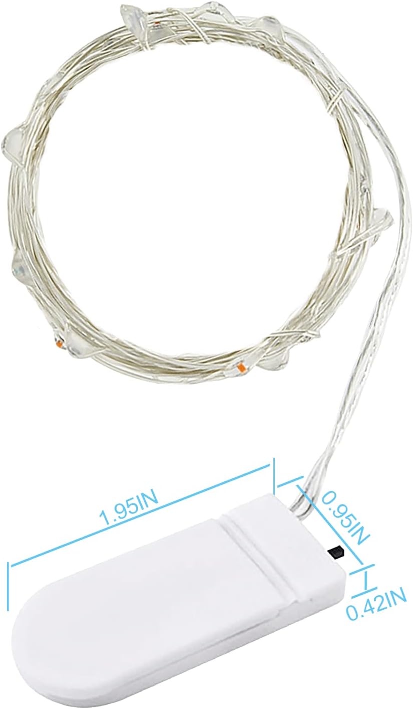 ZPH Fairy Lights - 4-Pack Battery Powered Waterproof String Lights | 3.3ft Silver Wire with 10 LEDs for Weddings & Crafts