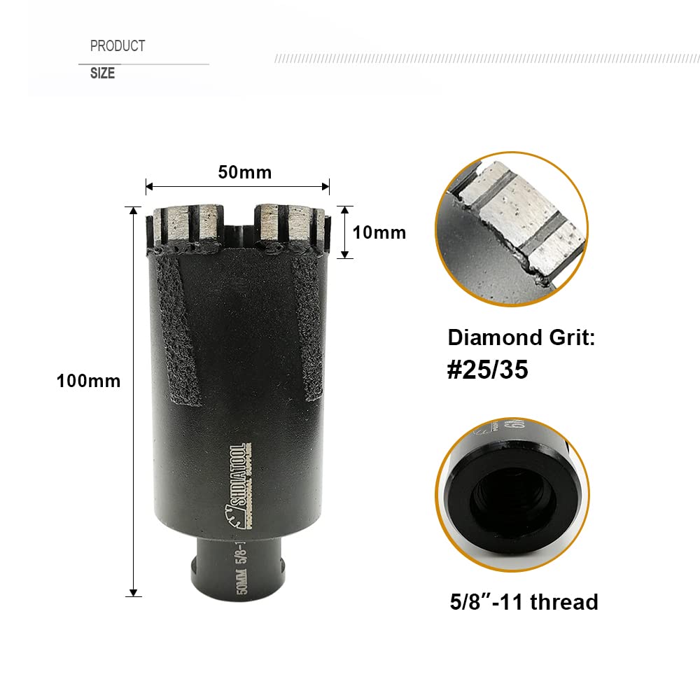 SHDIATOOL Diamond Core Drill Bits for Hard Stone Concrete Marble Granite Brick Dry or Wet Hole Saws