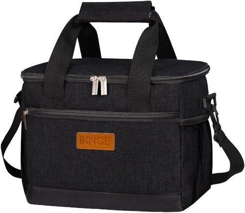 Iknoe Insulated Lunch Bag - Foldable 8.5L Cooler for Men & Women | Leakproof Thermal Design, Black