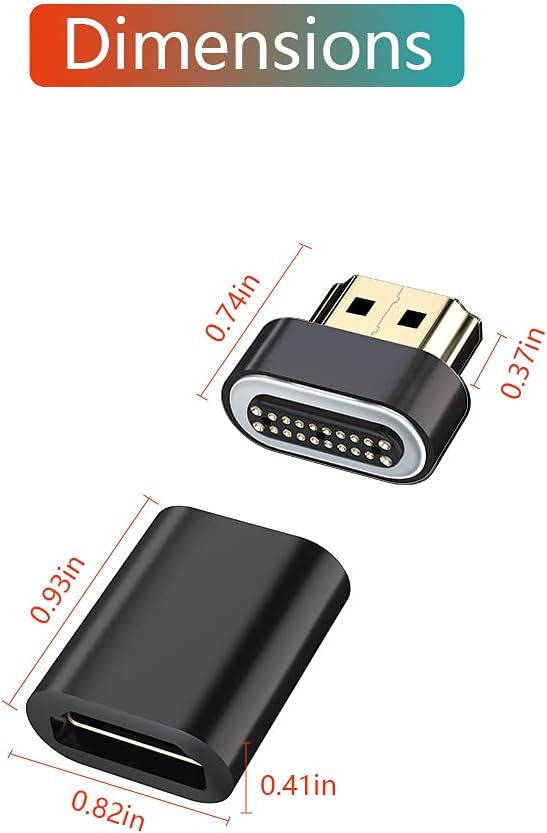 AUCON 2.1 8K Magnetic HDMI to HDMI Converter HDMI Adapter UHD Video Compatible with Computer Smart Box Monitor TV