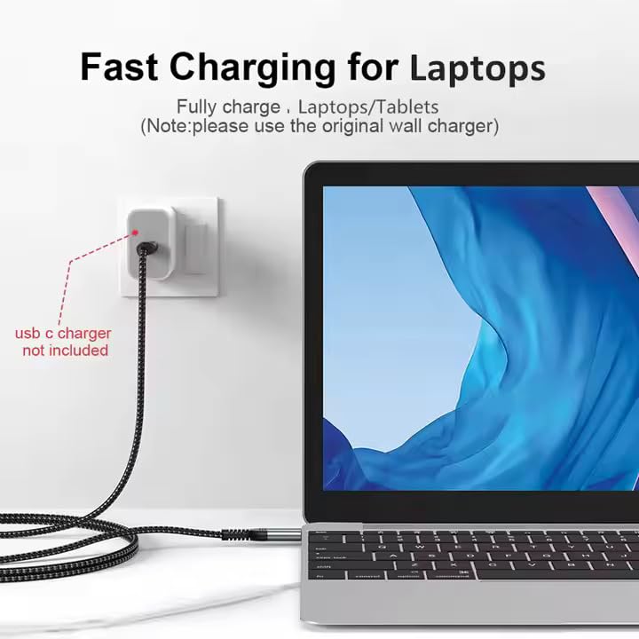 Generic 60W 3A 480Mbps 15, 3.3 (1 B&B Solutions USB-C to USB-C Fast Charger Cable, Speed for Apple iPhone iPad, Samsung