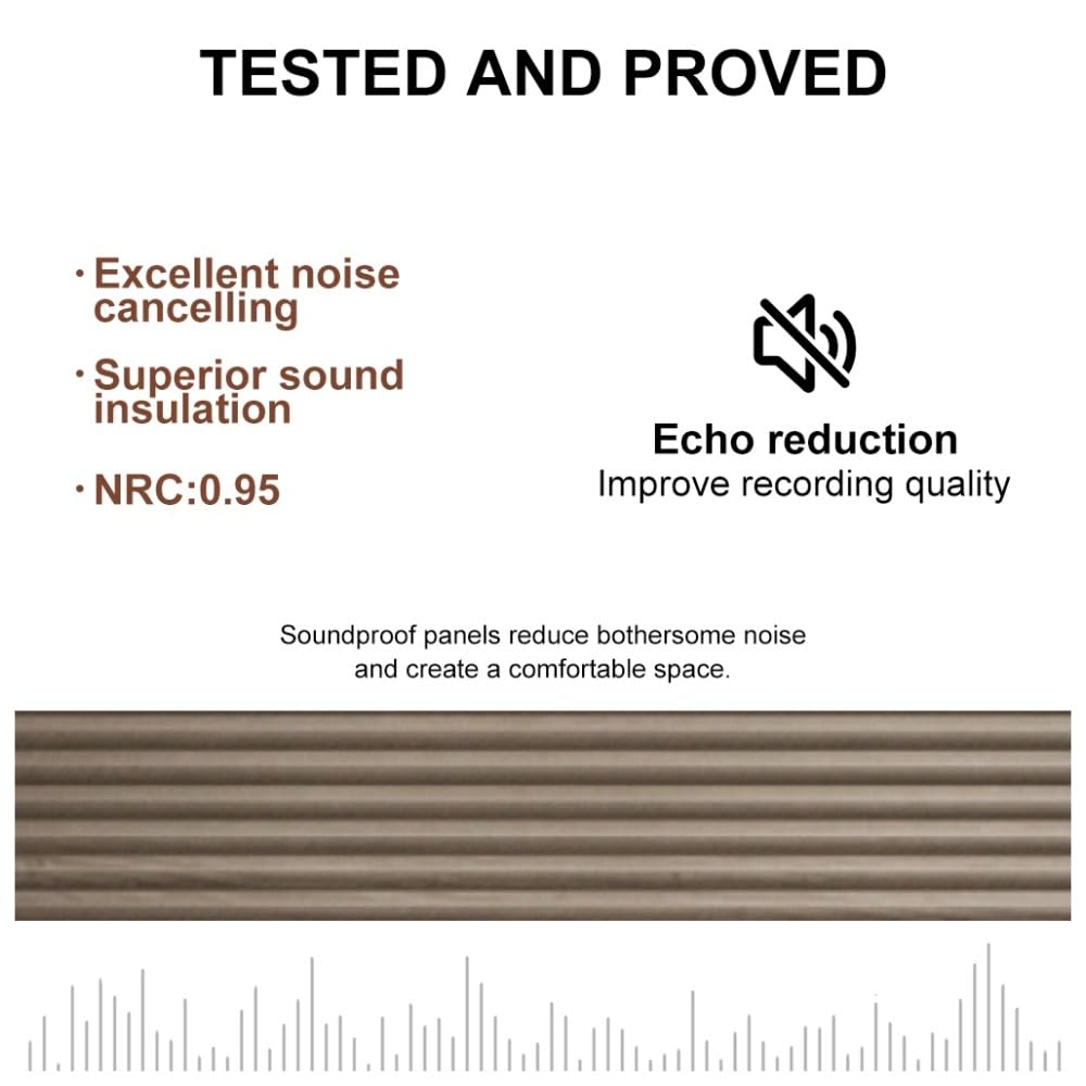 NovaGrid Panel 4PCS 3D Groove Texture Panel Sound Insulation Flat Noodles Wall Panel Solid Core Design, Suitable for Interior Decoration 118" x 5.11" (Titanium Cipher)