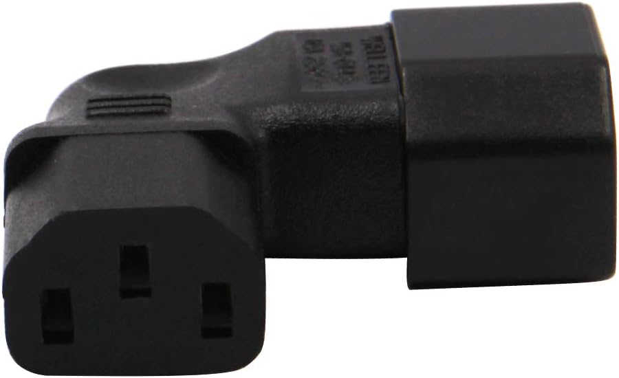 WYMECT 2-Pack C14 C13 Right Angle IEC to Power Adapter PDU Power Extension for LCD LED TV Wall Mount