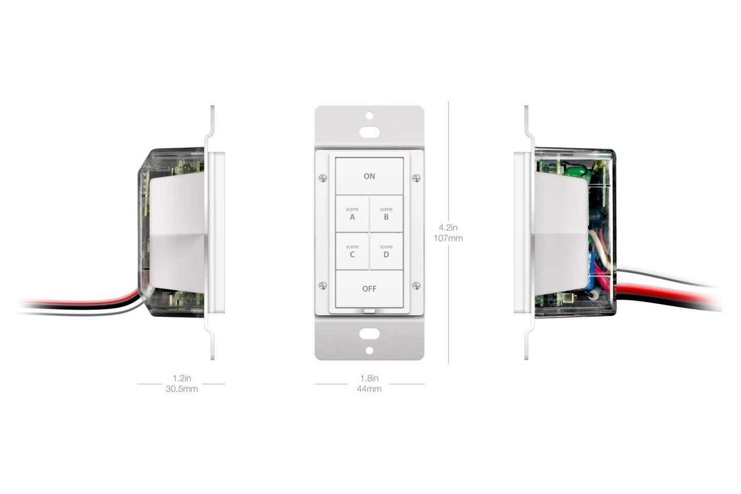 Insteon Smart Light Switch Smart Keypad, in-Wall 6-Button On/Off Scene Controller, Connect Up to 5 Devices, 150W LED Capacity, Works with Alexa & Google Assistant, Hub Required - 2487S