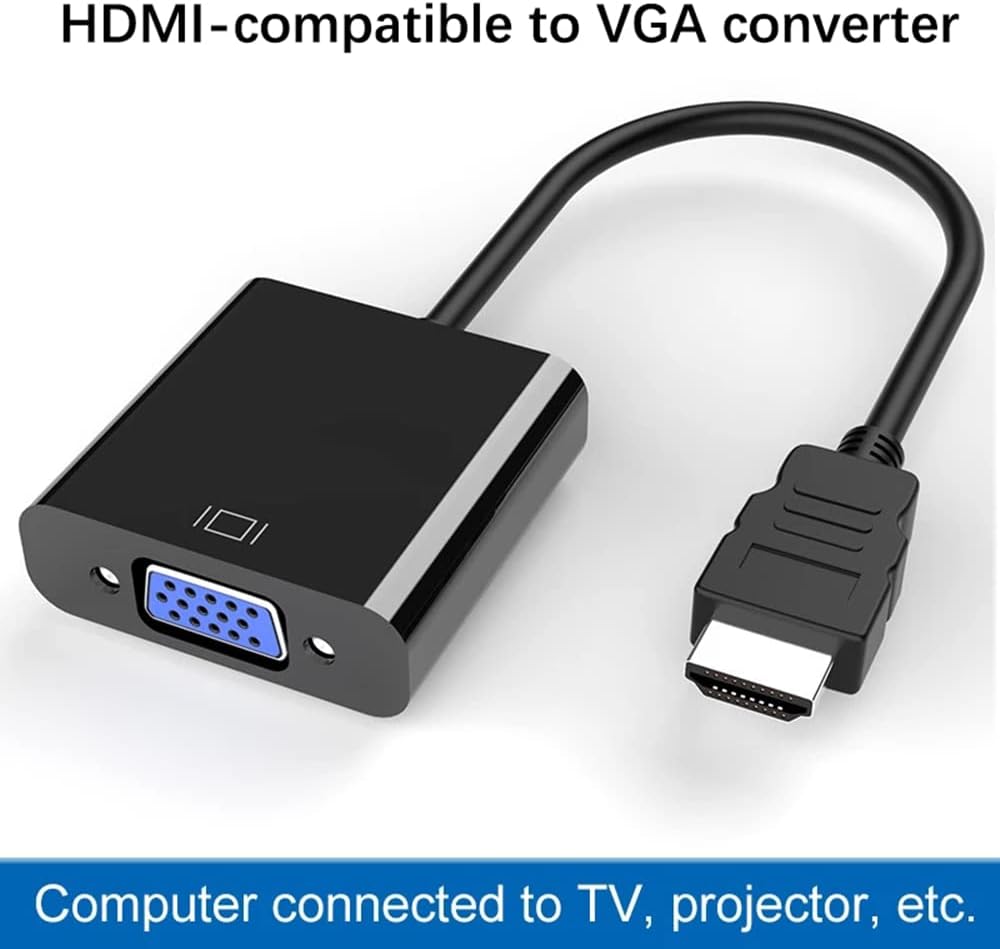 Zuya 1080P HDMI to VGA Adapter,Gold-Plated HDMI to VGA Adapter Converter Full HD External Video Card Multi Monitor