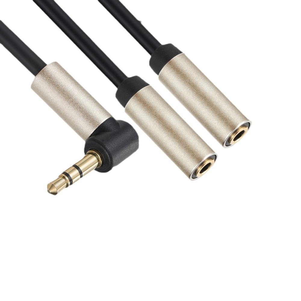Cable,90 3.5mm 2 MP3 (90 Halokny Audio Splitter Degree Right Angle Male to Female Jack Headphone Audio Stereo Y