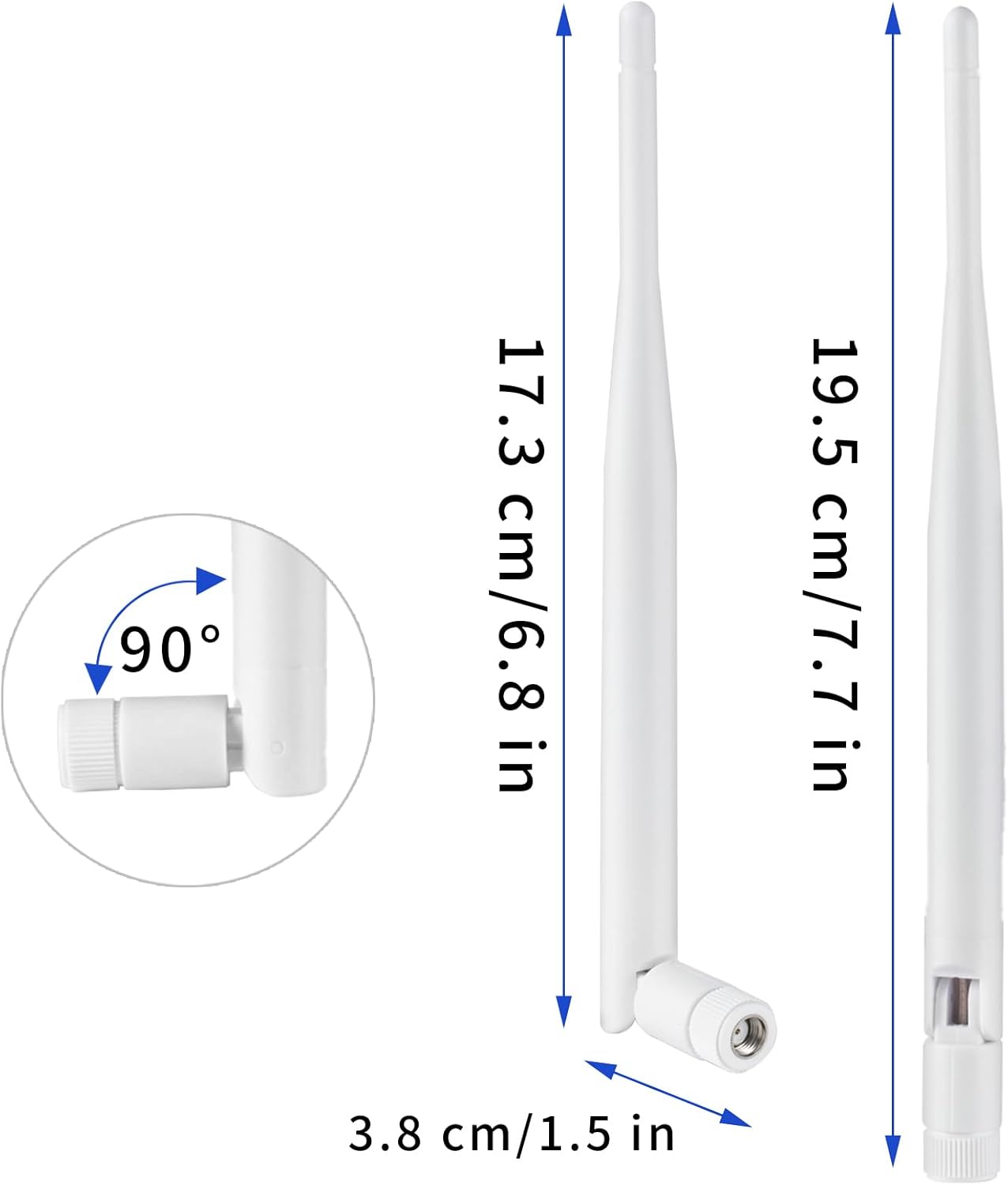 eifagur 2.4GHz 5GHz 9dBi (Pack 2), Dual Band WiFi Antenna with PR-SMA Male Connector for Reolink Security Camera DVR