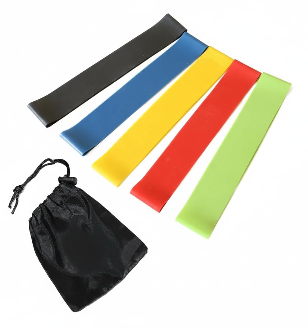 Resistance Bands for Working Out, 5-Pack Elastic Exercise Bands for Strength Training, Stretching, Workout; Home Gym Equipment for Women Men, Pilates Yoga Physical Therapy, Leg Glute Arm Exercise Kit