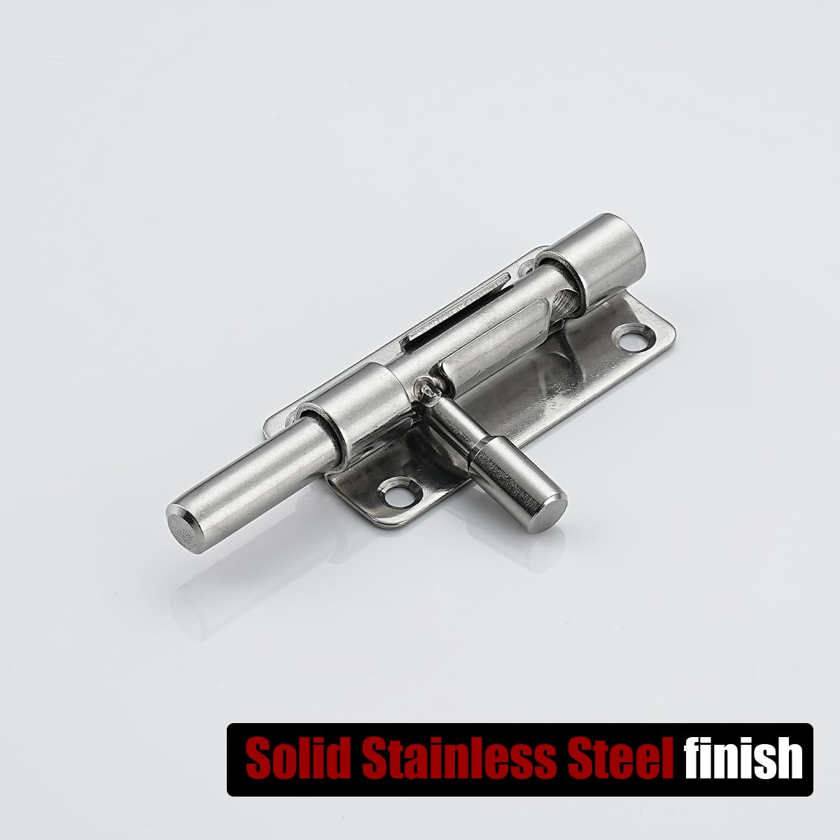 JQK Door Latch Lock Barrel Bolt 4 Inch, 304 Stainless Steel Slide Gate Latches Security Thickened 1.4mm with Padlock Hole, Silver, 2 Pack HBB120-P2