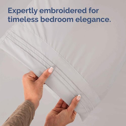 King Pillow Cases by [Brand Name] - Ultra Soft Hotel Quality Covers | Wrinkle-Free & Fade Resistant - Light Grey, Set of 2