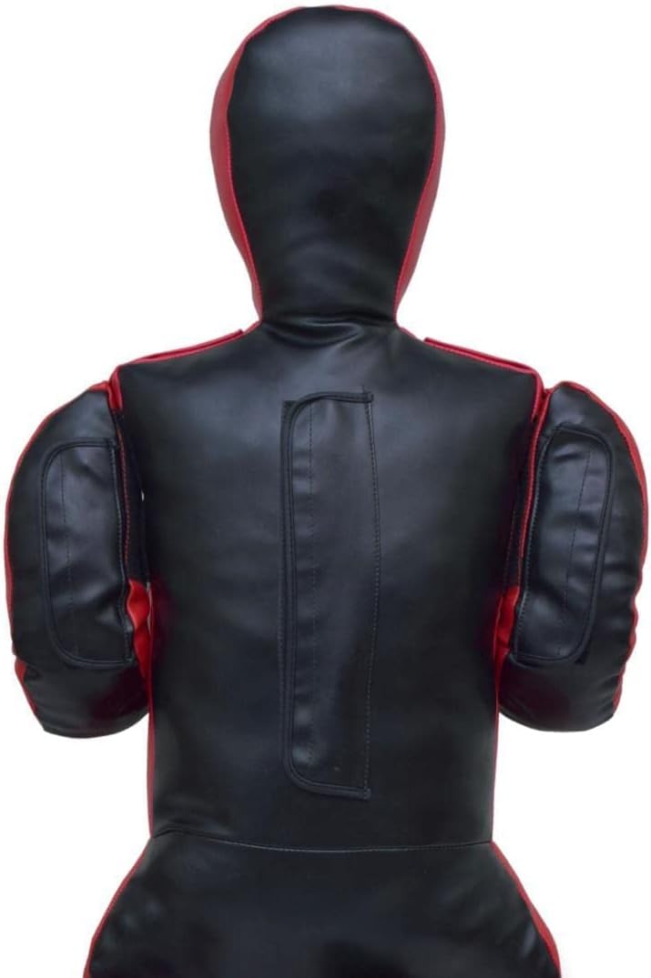 Minahil Sports Sitting PU Leather Grappling Dummy for Submission Drills Leg Locks, Ankle Locks, Heel Hooks, Boxing, BJJ Jiu Jitsu, Wrestling and self-Defense Training Unfilled 180cm (JD-2, 6 Ft)