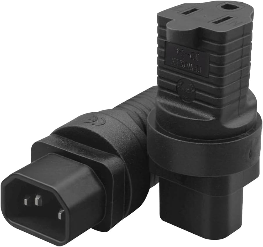TEWOXIN 5 IEC320 C14 5-15R Plug,3-Prong 125V 15A,for PCS to Power Adapter US Standard Grounding Connector, Computer