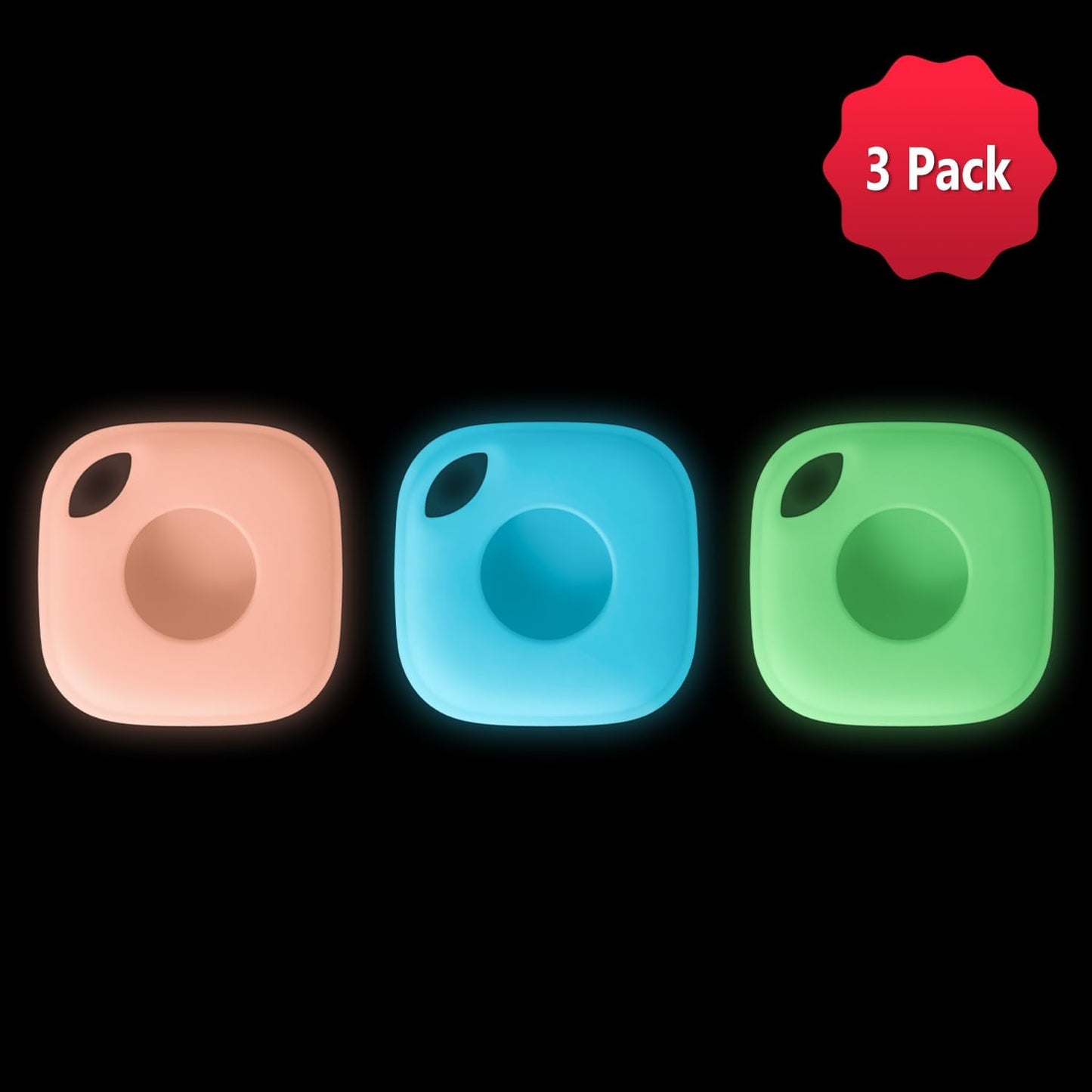Geiomoo 2024, 2022, (3 Pack Silicone Case for Tile Mate Tile Mate Soft Scratch Resistant Cover with Carabiner Luminous