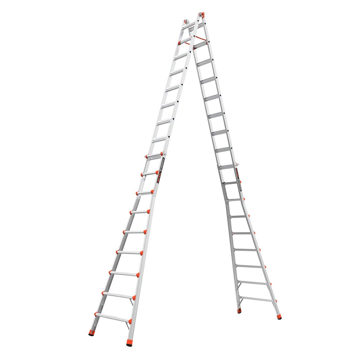 Little Giant Ladders Skyscraper M17, Adjustable Step Ladder, 9–17 Ft, Aluminum, 300 lb Load Capacity, Type 1A Extra Heavy Duty, 20.7-Ft Reach (10110)