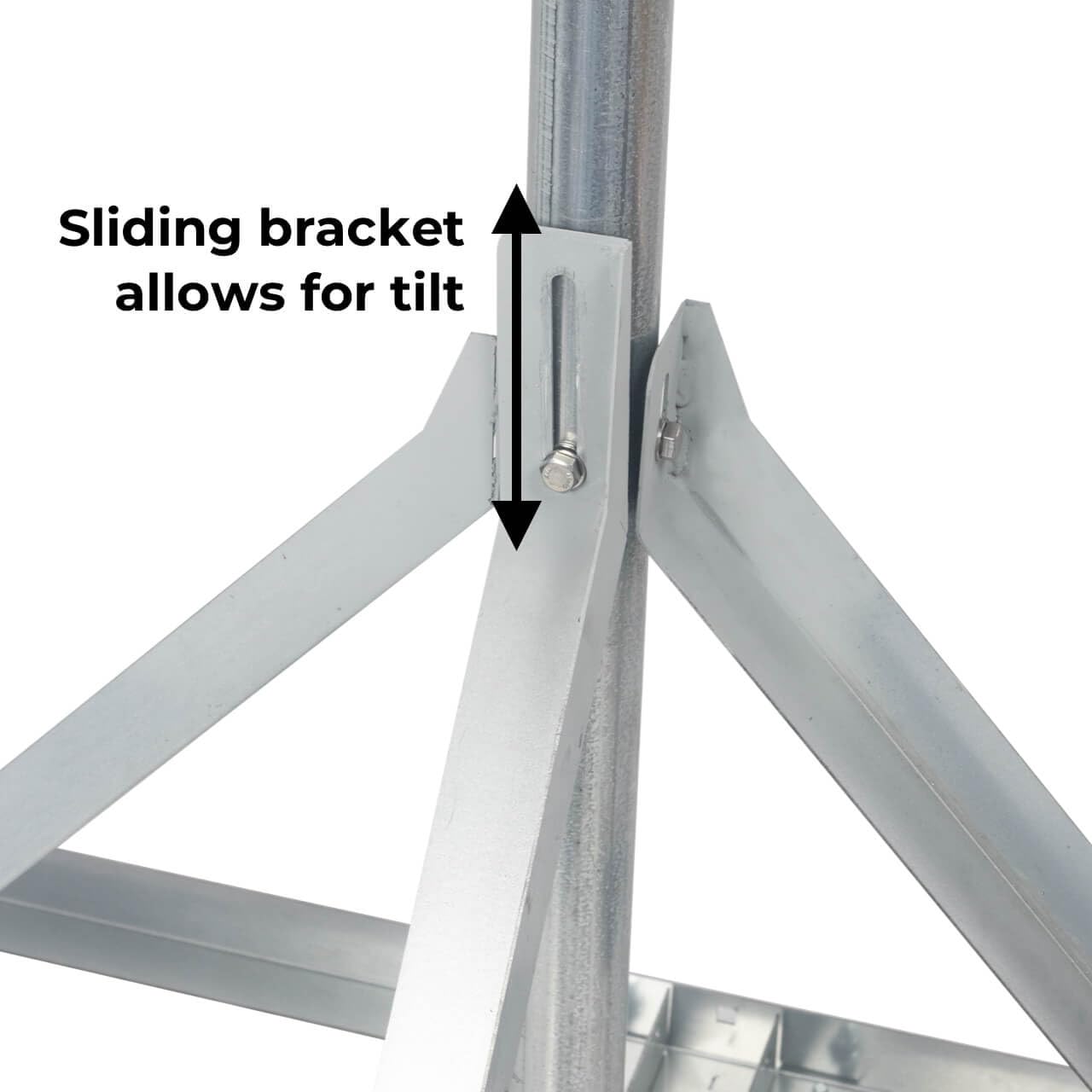Bolton Technical Non-Penetrating Adjustable Roof Tripod Sled Mount/Heavy Duty/Adjustable Pole Length / 9 Degree tilt / 36 Inch Pole Extension/Waterproof