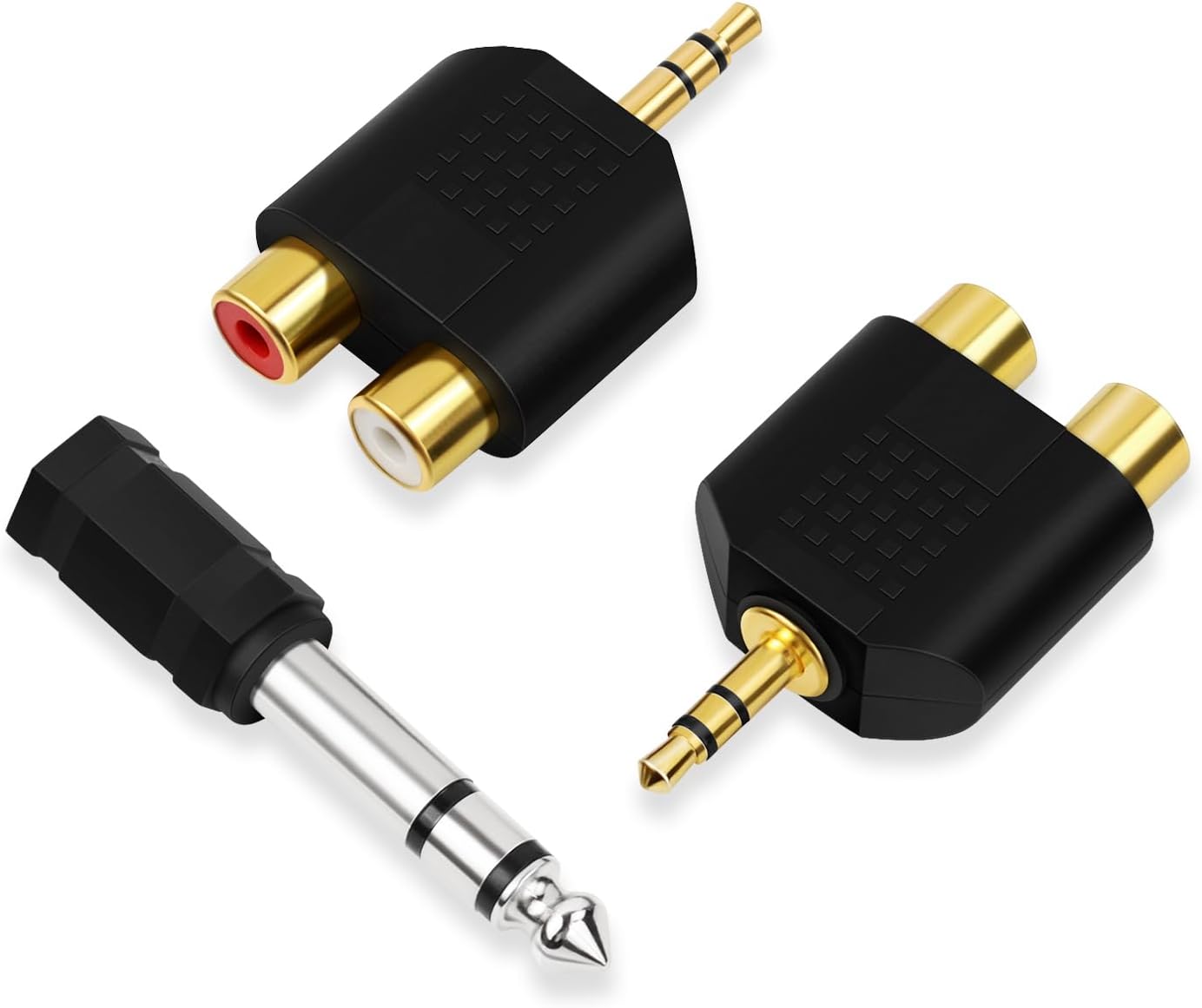 SolidSS 2 Pack 3.5mm 1 Gold Plated Stereo to Audio Splitter,Stereo Male and Accessory,Dual RCA Female Audio Branch